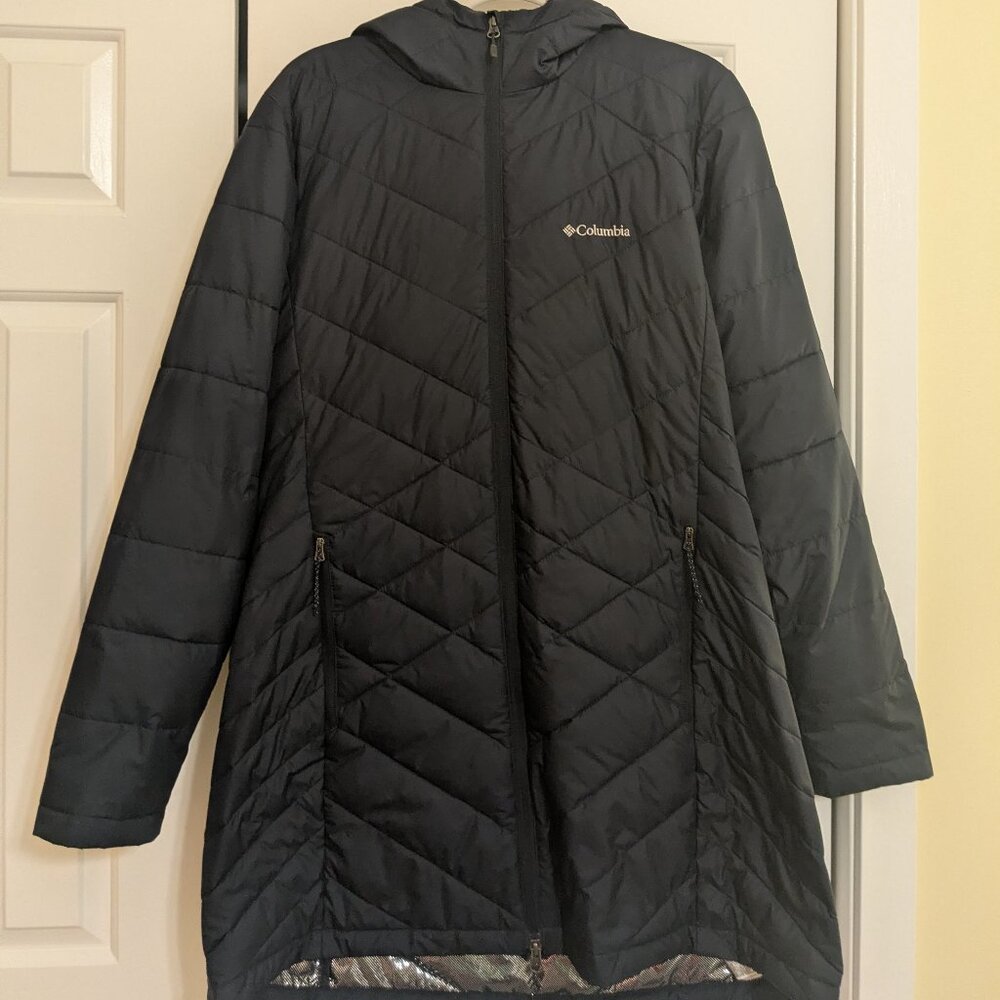 Dark Blue Size EXTRA LARGE Like New Thermal Columbia Knee-Length Coat